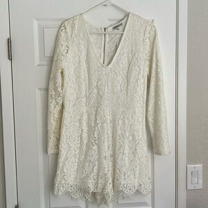 New! Cream Lace Romper